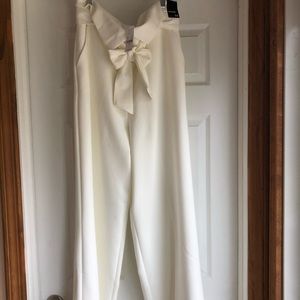 Winter White polazzo wide leg dress pants